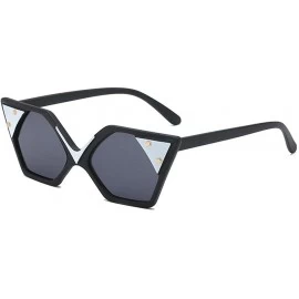 Square Fashion Sunglasses Designer Vintage Colorful - Black - C318LTQZNH0 $13.21