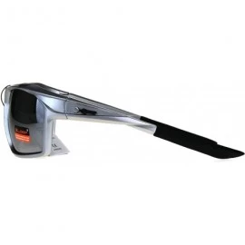 Sport Xloop Mens Sunglasses Sports Fashion Rectangular Wrap Frame UV 400 - Silver (Silver Mirror) - CS188Y5ZQHL $12.78