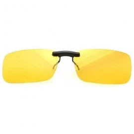 Oval Unisex Polarized Clip Sunglasses Driving Night Vision Lens Anti-UVA Anti-UVB Cycling Riding Equipment - Yellow - C5198AH...