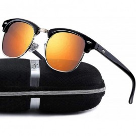 Sport Sunglasses for Men Women - Retro Semi Rimless Polarized Sun Glasses WP1006 - Orange - C618M0O8GQZ $21.24