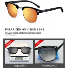 Sport Sunglasses for Men Women - Retro Semi Rimless Polarized Sun Glasses WP1006 - Orange - C618M0O8GQZ $7.93