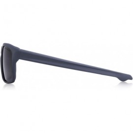 Sport Men Sports Polarized Sunglasses Male Sport Fishing Shades Flexible Frame Sunglasses UV Protection - Matte Blue - CU18TD...