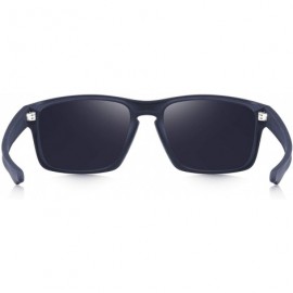 Sport Men Sports Polarized Sunglasses Male Sport Fishing Shades Flexible Frame Sunglasses UV Protection - Matte Blue - CU18TD...