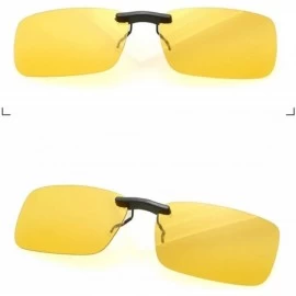 Oval Unisex Polarized Clip Sunglasses Driving Night Vision Lens Anti-UVA Anti-UVB Cycling Riding Equipment - Yellow - C5198AH...