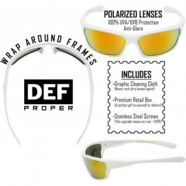Sport Polarized Wrap Around Sports Sunglasses - White Matte Rubberized - Red Mirror - CK18CT94EXI $10.44
