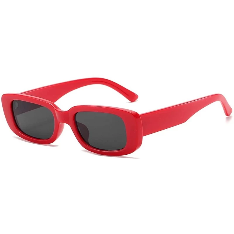 Rectangular Rectangle Sunglasses for Women Retro Fashion Sunglasses UV 400 Protection Square Frame Eyewear - CZ19C794ZIQ $14.67