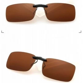 Oval Unisex Polarized Clip Sunglasses Driving Night Vision Lens Anti-UVA Anti-UVB Cycling Riding Equipment - Yellow - C5198AH...