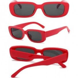 Rectangular Rectangle Sunglasses for Women Retro Fashion Sunglasses UV 400 Protection Square Frame Eyewear - CZ19C794ZIQ $14.67