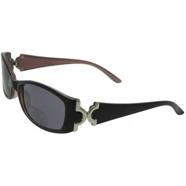 Rectangular Small Bifocal Sunglasses +1.25 Magnification Style B22 - Black/Rose Frame-gray Lenses - CO186C2TECL $12.74