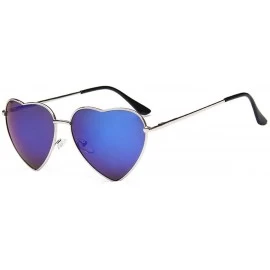 Round Vintage Heart Shape Sunglasses UV400 Color Coated Metal Frame Eyewear - Purple - CC18E22RQOL $12.24