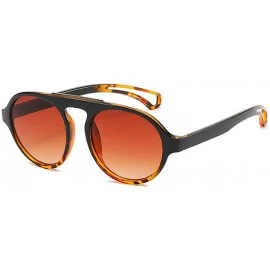 Oval Fashion Full Frame Men Ultralight Round Brand Designer Lady sunglasses - Leopard - CN18T4EGM3E $22.19