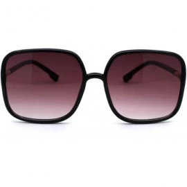 Rectangular Womens Mod Rectangular Oversize Butterfly Sunglasses - Black Burgundy - C918Z0EHGXC $13.89