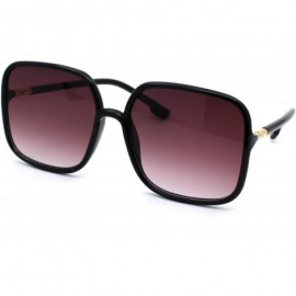 Rectangular Womens Mod Rectangular Oversize Butterfly Sunglasses - Black Burgundy - C918Z0EHGXC $13.89