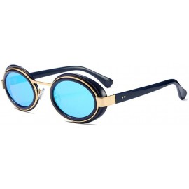 Oval Oval Sunglasses Mod Style Retro Thick Frame Fashion Eyewear - C6 - CB18DO0SHCN $23.37