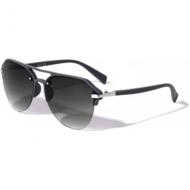 Rimless Rimless Round Aviator Brow Plastic Piece Sunglasses - Smoke 01 - CS197R4C9LZ $13.98