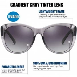 Cat Eye Polarized Sunglasses Oversized Protection Transparent - CX18U75US76 $15.53