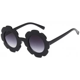 Round Unisex Sunglasses Retro Orange Pink Drive Holiday Round Non-Polarized UV400 - Bright Black - CM18RLWY4L2 $7.03