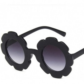 Round Unisex Sunglasses Retro Orange Pink Drive Holiday Round Non-Polarized UV400 - Bright Black - CM18RLWY4L2 $7.03