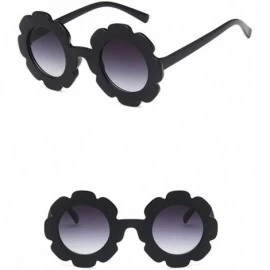 Round Unisex Sunglasses Retro Orange Pink Drive Holiday Round Non-Polarized UV400 - Bright Black - CM18RLWY4L2 $7.03