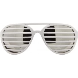 Aviator Aviator Pilot Shutter Party Club Sunglasses Mirror Lens (White - Silver Mirror) - CA118AKW22H $18.13