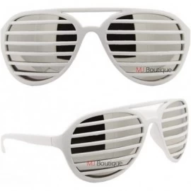 Aviator Aviator Pilot Shutter Party Club Sunglasses Mirror Lens (White - Silver Mirror) - CA118AKW22H $7.95