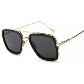 Square Fashion Flight Style Sunglasses Men Square Sunglasses Women - Goldgray - C4190SDH7ZR $23.27