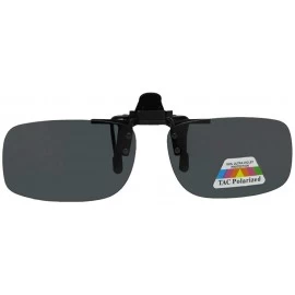 Rectangular Slim Rectangle Polarized Flip-up Sunglasses - Polarized Gray Lenses - CF1808ICTLK $17.54