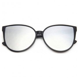 Oversized 2019 New Sunglasses Women Driving Mirrors vintage For Women cat eye Reflective flat lens Sun Glasses - C7 - C118W4E...