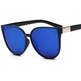 Oversized 2019 New Sunglasses Women Driving Mirrors vintage For Women cat eye Reflective flat lens Sun Glasses - C7 - C118W4E...
