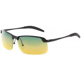 Rimless Two Color Polarized Sunglasses Night Vision Eye Catching - CT18X5NW373 $53.42