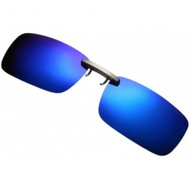 Oval Detachable Night Vision Lens Driving Metal Polarized Clip On Glasses Sunglasses - Blue - C018TIUXEZ5 $18.06