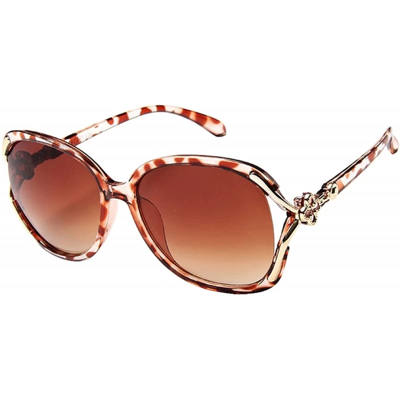 Oversized Women's Oversized Non-Polarized Vintage Sunglasses - Leopard - CI18WM0OXD5 $8.01
