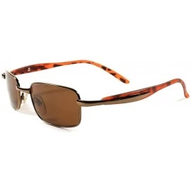 Rectangular Fancy Cool Vintage Retro 80's Small Mens Sporty Rectangle Sunglasses E39B - Brown - CY189ARE4AC $23.61