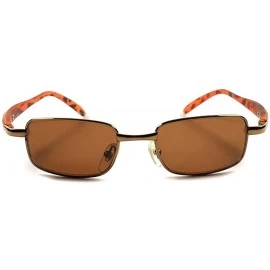 Rectangular Fancy Cool Vintage Retro 80's Small Mens Sporty Rectangle Sunglasses E39B - Brown - CY189ARE4AC $11.18