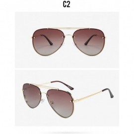 Aviator Frog Mirror Polarized Sunglasses for Men and Women Street Photography Selfy - Goldtea - CV18AU6ZS6A $7.84