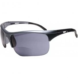Sport Motorcycle Riding Biker Wrap Around Sports Gray Bifocal 2.50 Reading Sunglasses - C7195CQGQCG $30.77