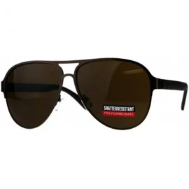 Aviator Mens Aviator Sunglasses Metal & Plastic Designer Style Shades UV 400 - Bronze (Brown) - CD18HKUTWLN $19.84