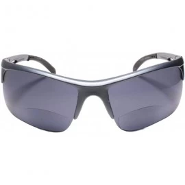 Sport Motorcycle Riding Biker Wrap Around Sports Gray Bifocal 2.50 Reading Sunglasses - C7195CQGQCG $30.77