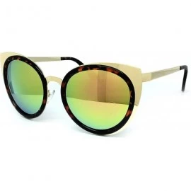 Cat Eye 6007 Premium Oversize Cats eye Womens Mens Mirror Funky Flat Sunglasses - Cats Eye - C8183NS03HU $26.21