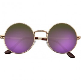 Round Round Sunglasses Vintage Mirror Lens New Mens Womens Round Hippie Sunglasses for Men Women - Gold Purple - C8199NL04AI ...