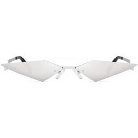 Goggle Sunglasses Colorful Vintage Eyewear Glasses - Silver - CG196MGRO9Z $8.59