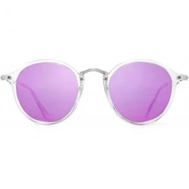 Sport Retro Polarized Round Sunglasses for Women Vintage Small Mirror Glasses - CP18A5G4ENS $31.94