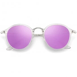 Sport Retro Polarized Round Sunglasses for Women Vintage Small Mirror Glasses - CP18A5G4ENS $14.44