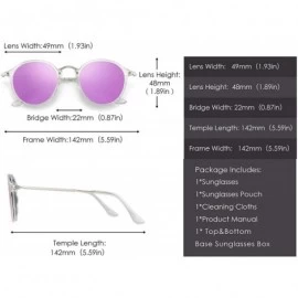 Sport Retro Polarized Round Sunglasses for Women Vintage Small Mirror Glasses - CP18A5G4ENS $14.44