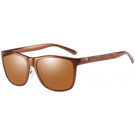 Aviator Sunglasses Aluminum Magnesium Full Frame Sunglasses Polarization of Men's Business Sunglasses - B - CQ18QR74QSO $83.05