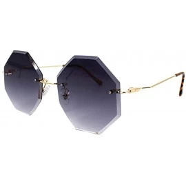 Rimless Color Lens Sunglasses Stylish Sunnies Eyewear Metal Sunglasses - D - Grey - C518Q8GSYKZ $26.59