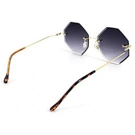 Rimless Color Lens Sunglasses Stylish Sunnies Eyewear Metal Sunglasses - D - Grey - C518Q8GSYKZ $12.75