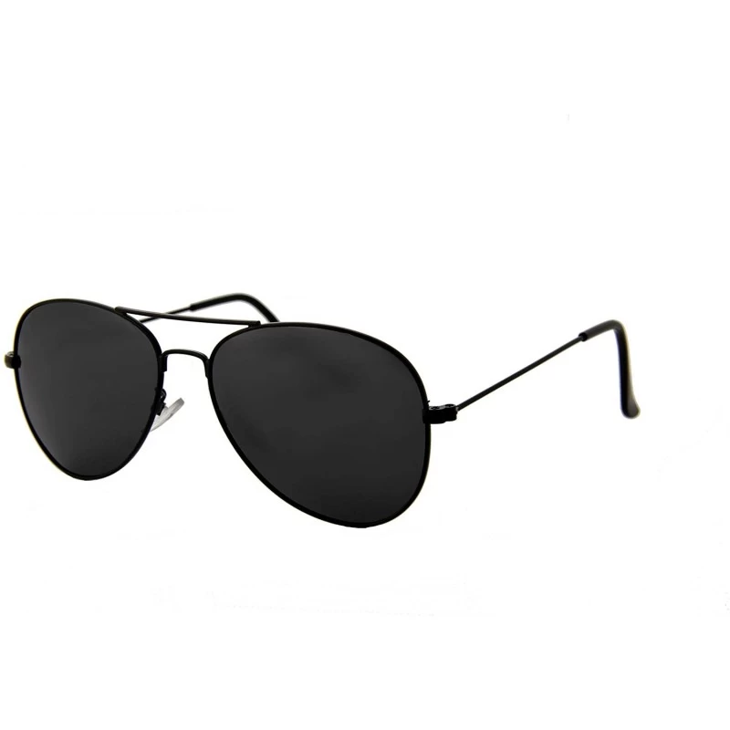 Oversized Unisex Sunglasses Double Bridge AVIATOR Metal Frame Polarized UV400 - Black Metal Frame/ Black Lens - CM18GXIG83O $...