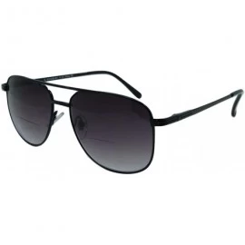 Aviator Miami Square Retro Aviator Bifocal Sunglasses Set - Black - C818G6AD2I9 $24.79