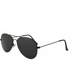 Oversized Unisex Sunglasses Double Bridge AVIATOR Metal Frame Polarized UV400 - Black Metal Frame/ Black Lens - CM18GXIG83O $...